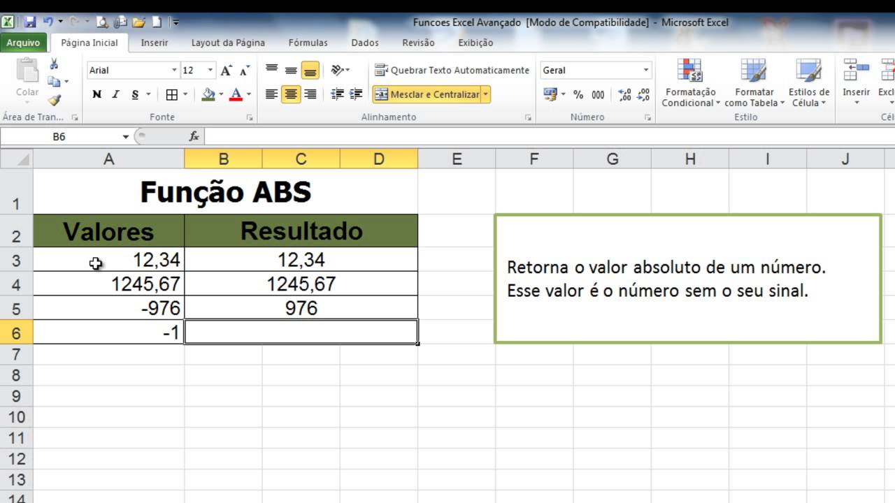 Excel Avançado Função ABS Thiago Ladislau [aula8] YouTube