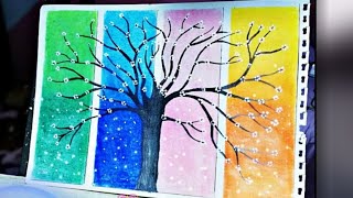 تعلم رسم شجرة خطوه بخطوه بالرصاص وألوان الباستيل🌳☘️/ How to draw a Tree with soft pastel screenshot 5