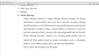 Packet Filter Firewall