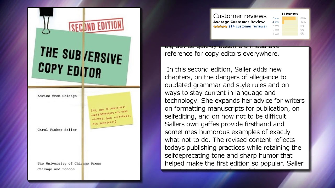 The Subversive Copy Editor, Second Edition Advice from Chicago (or