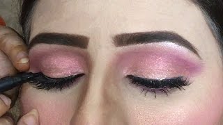 Soft pink eyes makup tutorial