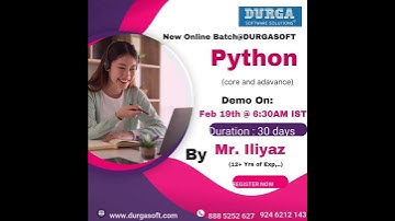 🔥 Python Online Training | Core & Advanced | Free Demo on Feb 19th @ 6:30 AM IST | DURGASOFT