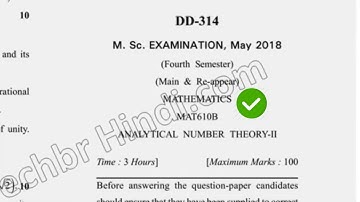 2018 Dcrust MSc Mathematics 4th Sem Analytical Number Theory Question Paper