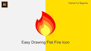 Easy Drawing Flat Fire Icon - Adobe Illustrator Tutorial