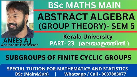 G=(a) be a cyclic group with n elements.Then cyclic Subgroup H=(b) of G containing n/d elements