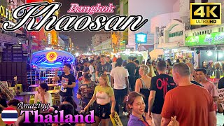 Khao San Road / Enjoy the nightlife of a popular street in Bangkok! / Thailand🇹🇭 / 4K60fps
