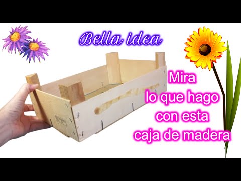 Mira que HERMOSO y Práctico organizador con caja de madera / Decoupage y RESINA CASERA / DIY @CrearyReciclar