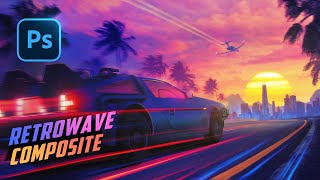 Create a RETROWAVE Photoshop Manipulation using FREE STOCKS!