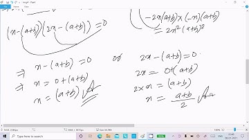 Solve a/(x-b) + b/(x-a) = 2