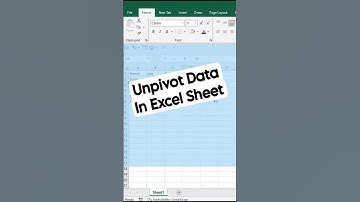 UNPIVOT Data in Excel sheet.