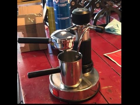 Espresso machine part on turning lathe 