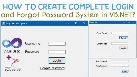 How to Create a Complete Login and Forgot Password System in VB.NET using SQL Server Database?