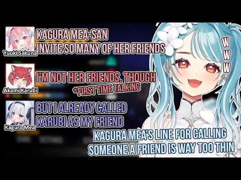 Kagura Mea Declares Karubi Her Friend After Just Meeting【Shiranami Ramune/Yuuki Sakuna/Karubi/VSPO】
