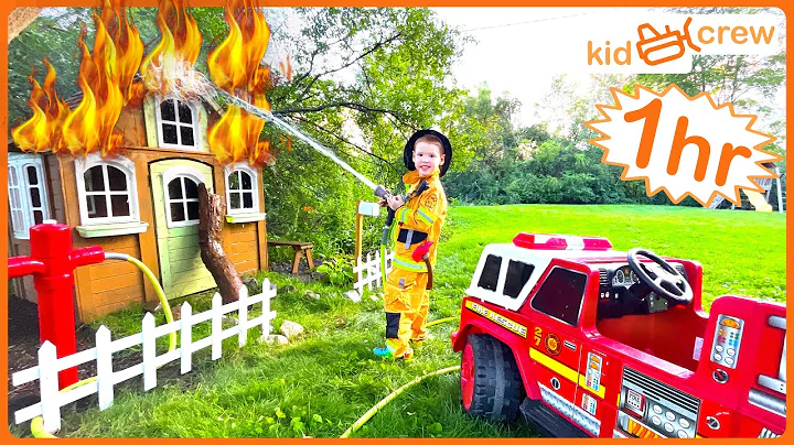 Firefighter and police rescue compilation with kids fire truck and police car Educational | Kid Crew