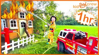 Firefighter and police rescue compilation with kids fire truck and police car Educational | Kid Crew screenshot 2