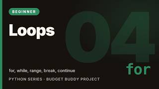 Python Loops Tutorial: for Loops, while Loops, range(), break & continue | Python #4