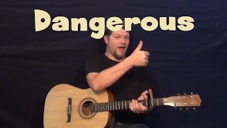 Dangerous David Guetta Easy Guitar Lesson How to Play Tutorial