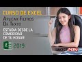 Excel  aplicar filtros de texto en un tabla o hoja de clculo