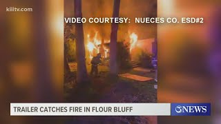 Fire destroys mobile home in Flour Bluff, becomes a total loss to the homeowner