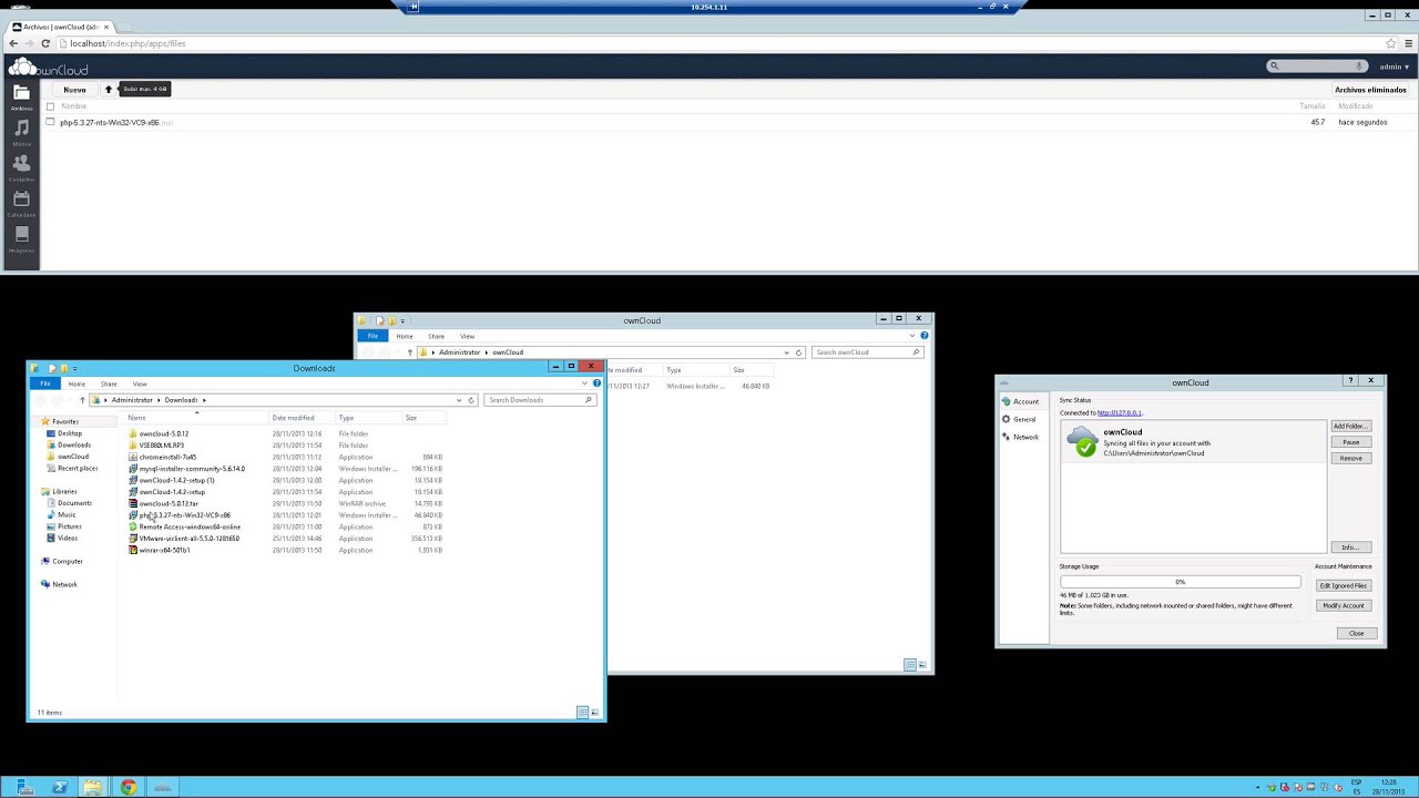 Instalando owncloud 5 en windows 2012 - YouTube