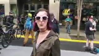 Antifa member harasses police in seattle