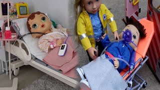 Baby Alive Abby and Drake go to the Hospital in an ambulance Compilation