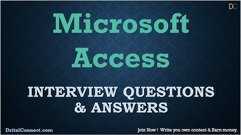 Microsoft Access Interview Questions and Answers