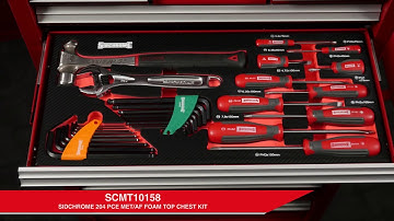 SCMT10158 - Sidchrome 204 Pce MET/AF Foam Top Chest Kit