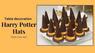 DIY -Non Fondant Harry Potter Sorting Hat Using Ice Cream Cone| Sorting Hat Edible Cake Topper