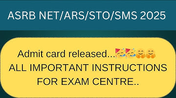 ASRB NET AGRICULTURE MICROBIOLOGY ADMIT CARD OUT 💯✅ #asrbnet2025 #asrbnet #asrb
