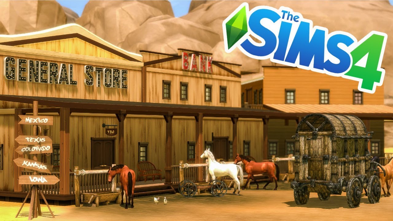 WILD WEST TOWN // SIMS 4 SPEED BUILD PT. 1 YouTube