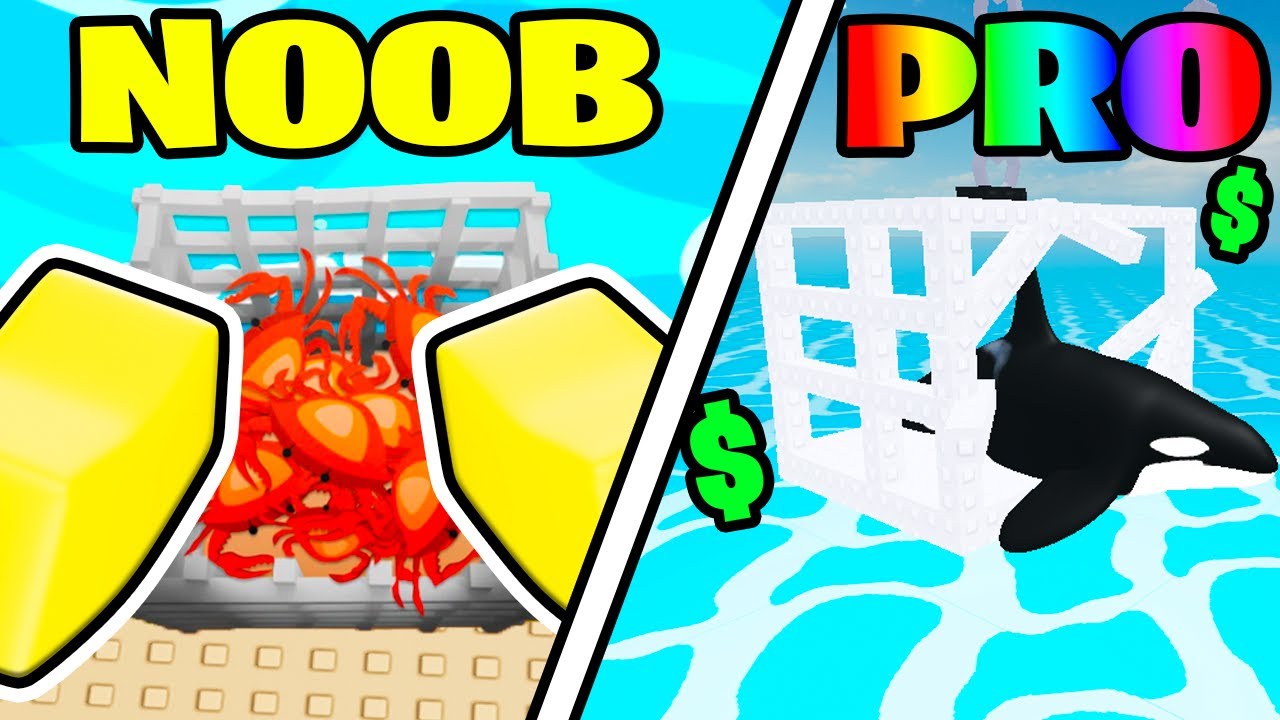 переход от НУБА к ПРОФИ в ловле рыбы в клетке в Roblox...