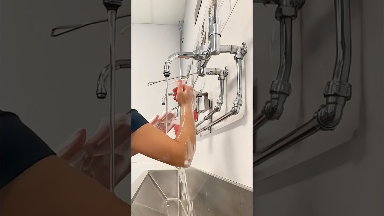 Surgical Hand Scrub Technique 😷🧼 #goodtoknow #vet #medicine #handwashing #lifehacks #hygiene #hack