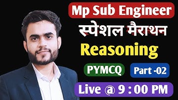 Mp Sub Engineer Crash Course  |  Reasoning Pyqs | By Rahul Sir Part 02