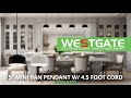 Westgate MFG | 5" Mini Pan Pendant w/ 4.5' Adjustable cord | LCFPM Series