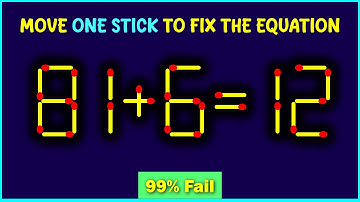 Matchstick puzzle with answer | Math puzzle game | Fix The Equation by moving 1 stick | Improve IQ