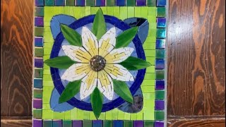 Ep. 96 MAKING A MOSAIC STEPPING STONE, a Blue Mosaic Butterfly & Foliage for the Mosaic Sunflowers!