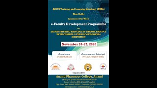 01  Inaugural Function ATAL sponsored e FDP organized by Anand Pharmacy College 2020 11 22 at 20 00