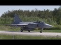 Swedish Air Force JAS 39 &#39;Gripen Fighters&#39; Land on a Highway
