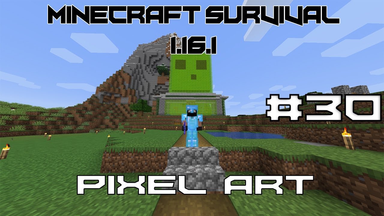Pixel Art De Slime Minecraft Survival 1 16 1 30 Youtube