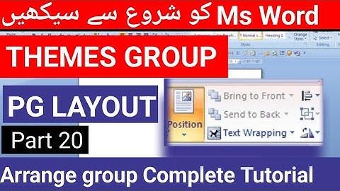 Arrange Group in MS Word | Complete Page Layout Tab Tutorial | Microsoft Word Full Course