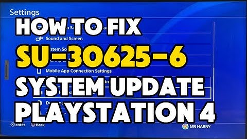 How To Fix PS4 SU-30625-6  Failed to update the system software