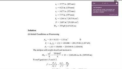 Prestressed Concrete Part 3 Numerical