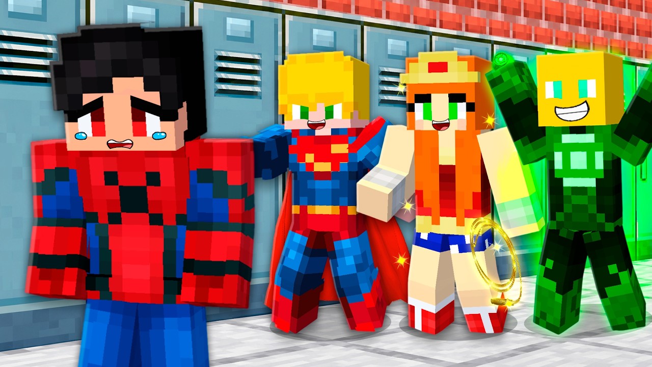 Primeiro dia na ESCOLA de SUPER HEROI no Minecraft!