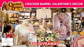 CRACKER BARREL Valentine's Day Decor 2022! $50 Giveaway! SHOP WITH ME!