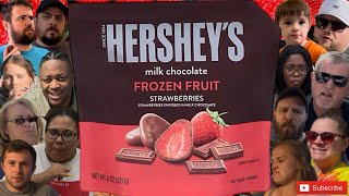 HERSHEY&#39;S - Milk Chocolate - STRAWBERRIES - Frozen Fruit - Taste Test &amp; Review!