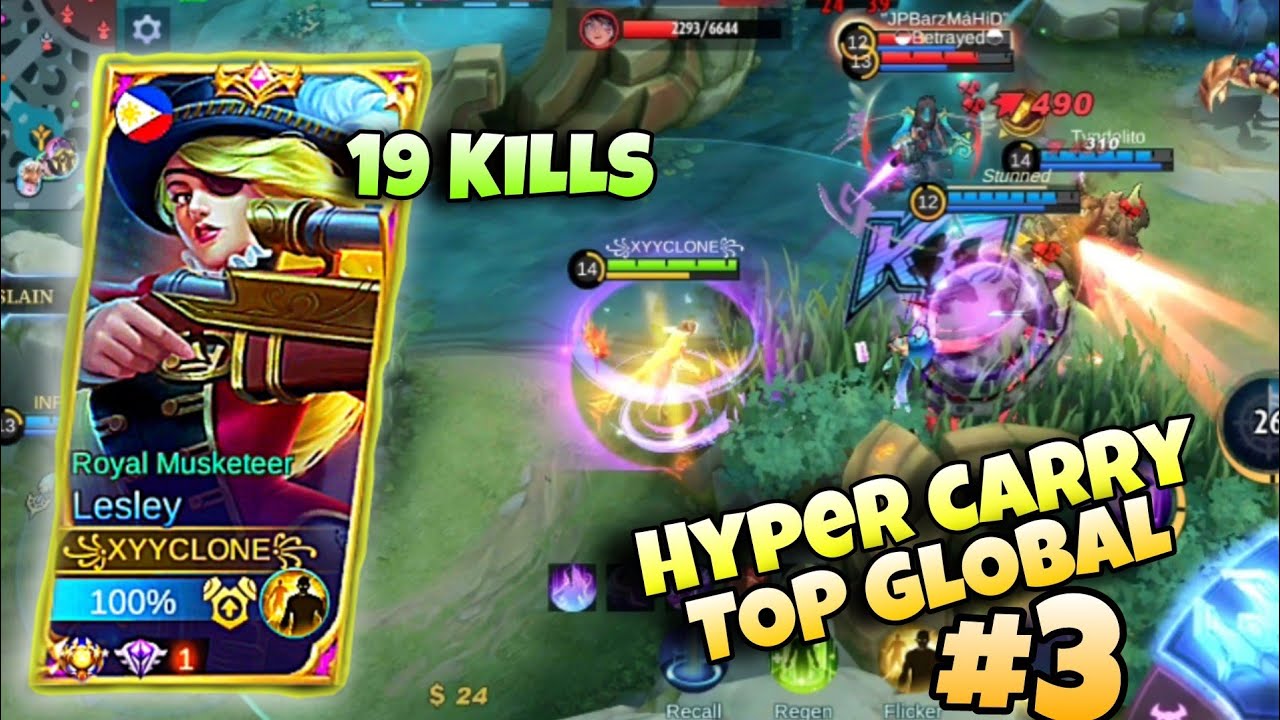 19 KILLS Hyper Carry | TOP GLOBAL LESLEY | Lesley build 2022 | Okito MLBB