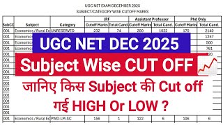 UGC NET DEC 2025 Result, Answer Key & Subject wise cut off | UGC NET CUT OFF 2026 । NTA NET 2026