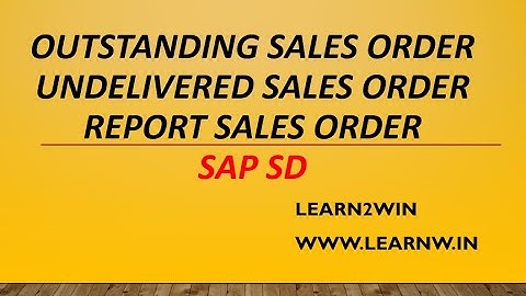 outstanding sales order in sap sd | sales order undelivered to customer | VA05 | report sales order