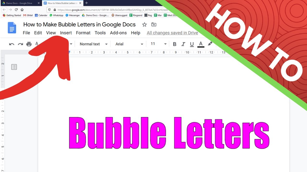 How To Make Bubble Letters In Google Docs Youtube